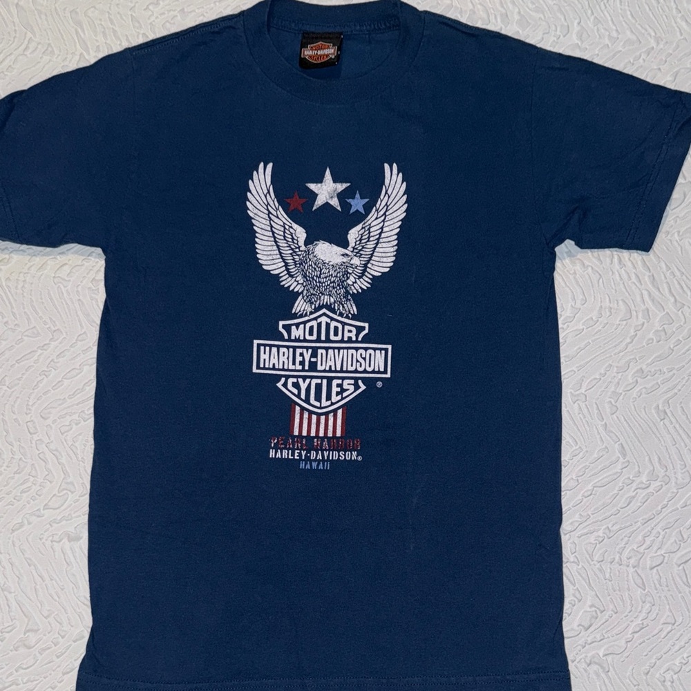 Harley-Davidson Men's Navy Eagle Tee EUC